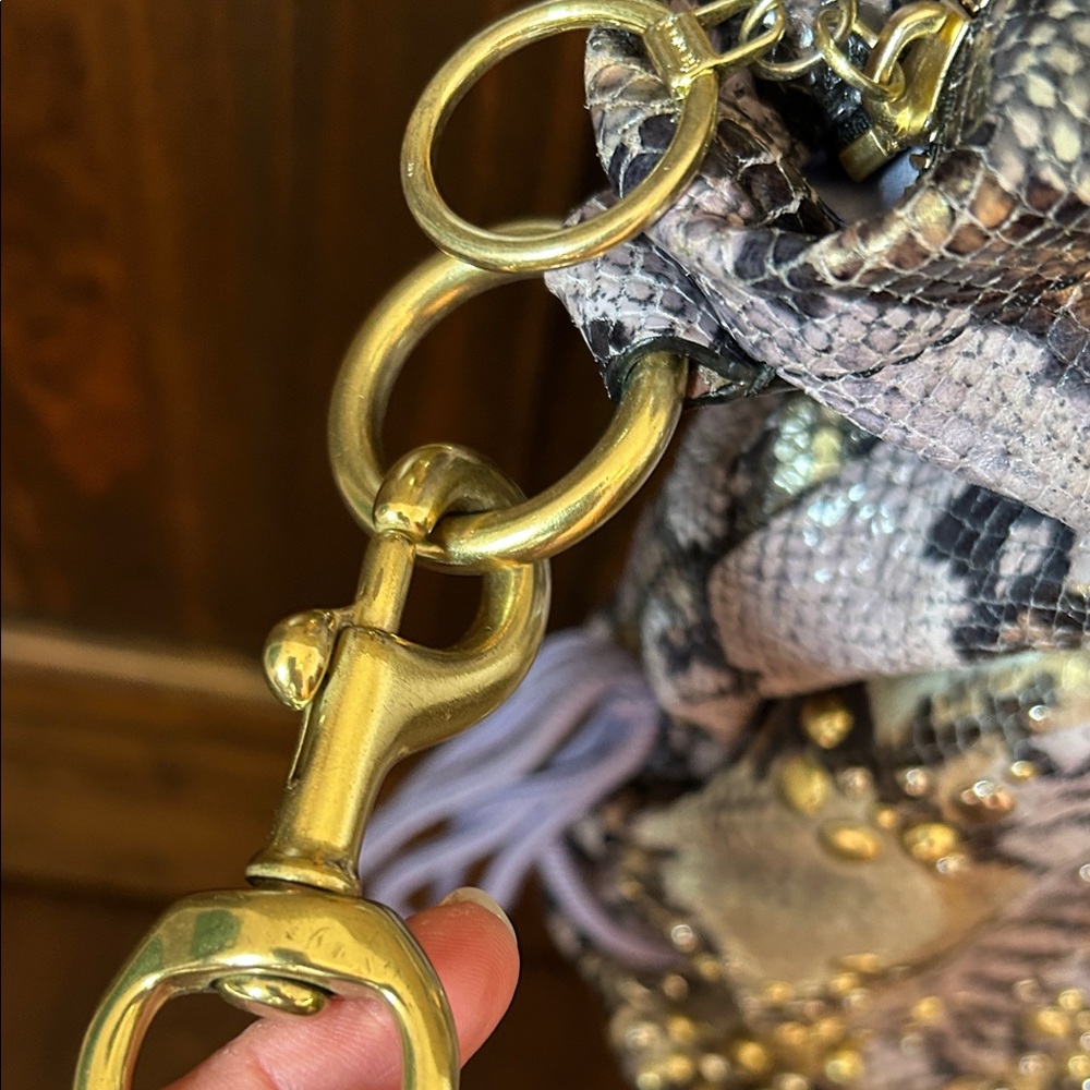 Coach Poppy Snake Print Shoulder Bag with crossbody strap - Picture 6 of 16